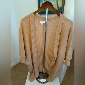 LuLaRoe Lindsey Gold Ribbed Cardigan